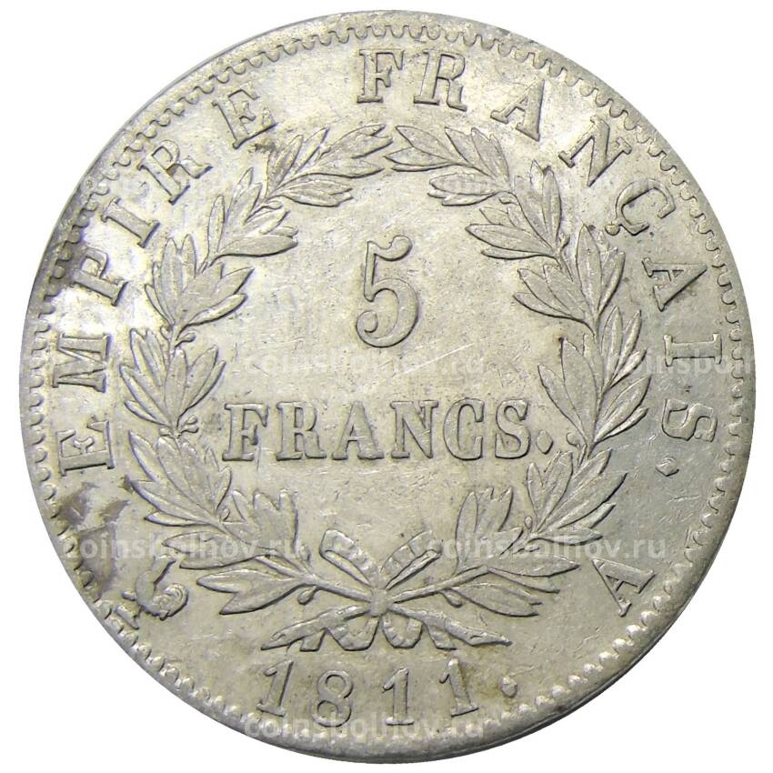 Монета 5 франков 1811 года A Франция