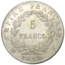 Монета 5 франков 1812 года W Франция (аверс)