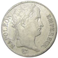 Монета 5 франков 1812 года W Франция (реверс)