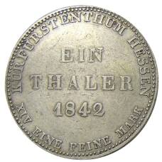 Монета 1 талер 1842 года Германские государства — Гессен-Кассель (аверс)
