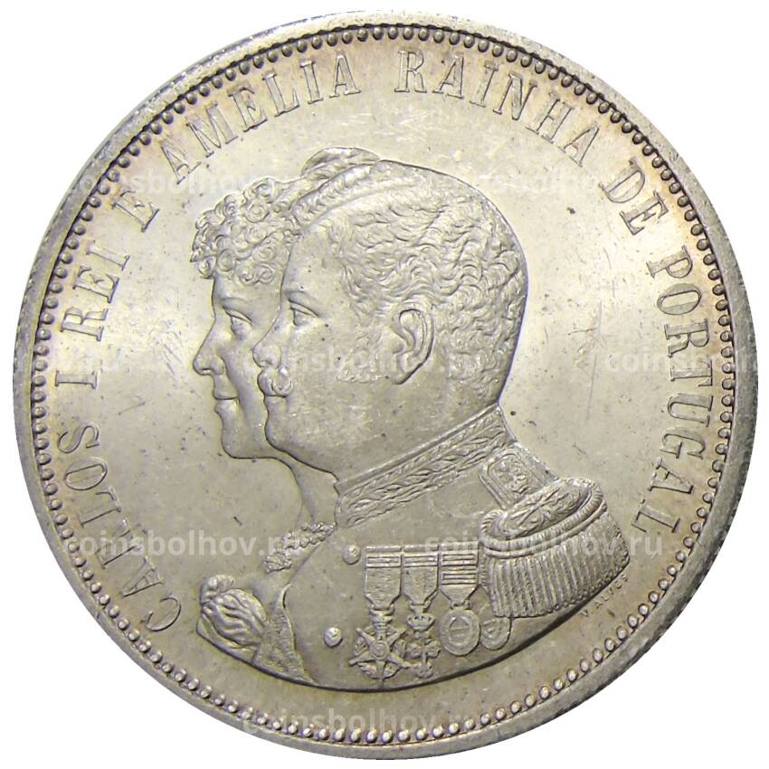 Монета 1000 рейс 1898 года Португалия — 400 лет Открытию Индии