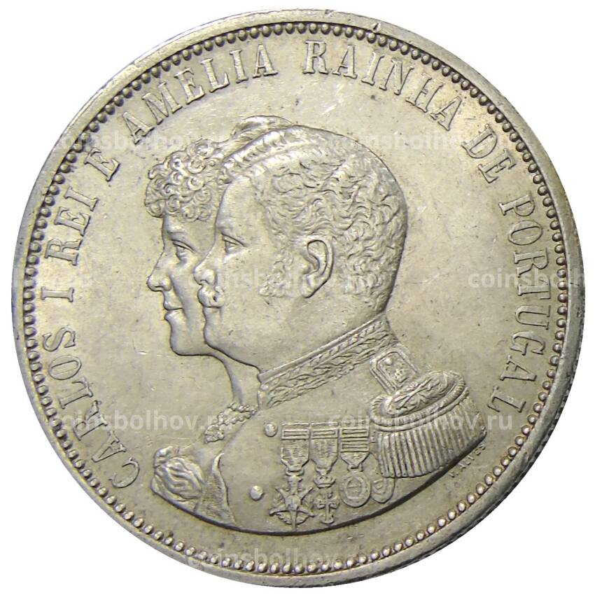 Монета 1000 рейс 1898 года Португалия — 400 лет Открытию Индии