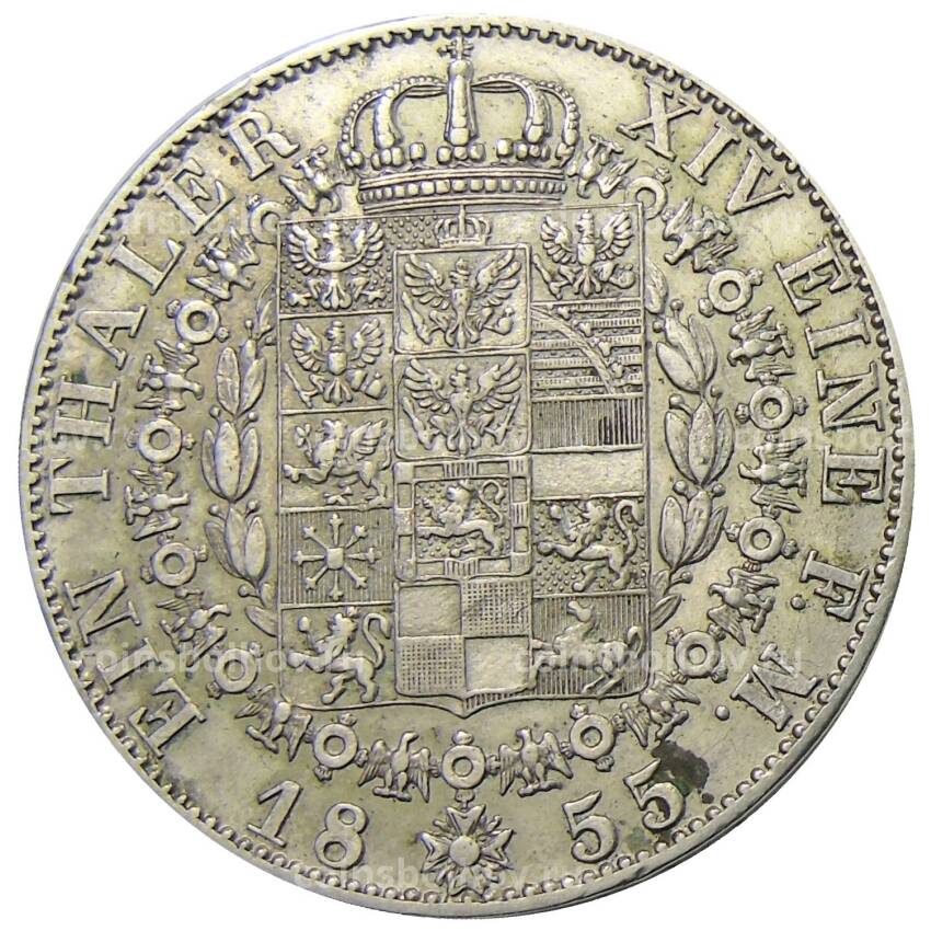 Монета 1 талер 1855 года A Германские государства — Пруссия (вид 2)