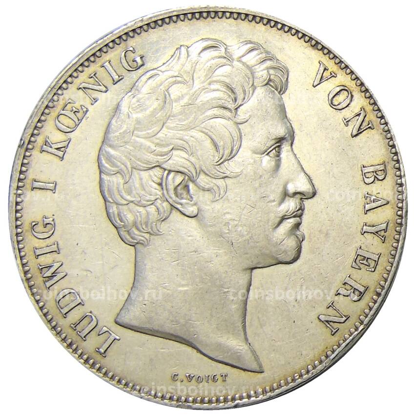 Монета 2 талера 1842 года Германские государства — Бавария — Брак наследного Принца Баварии и Мари (вид 2)