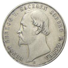 Монета 1 союзный талер 1870 года В Германские государства —  Саксен-Кобург-Гота (аверс)