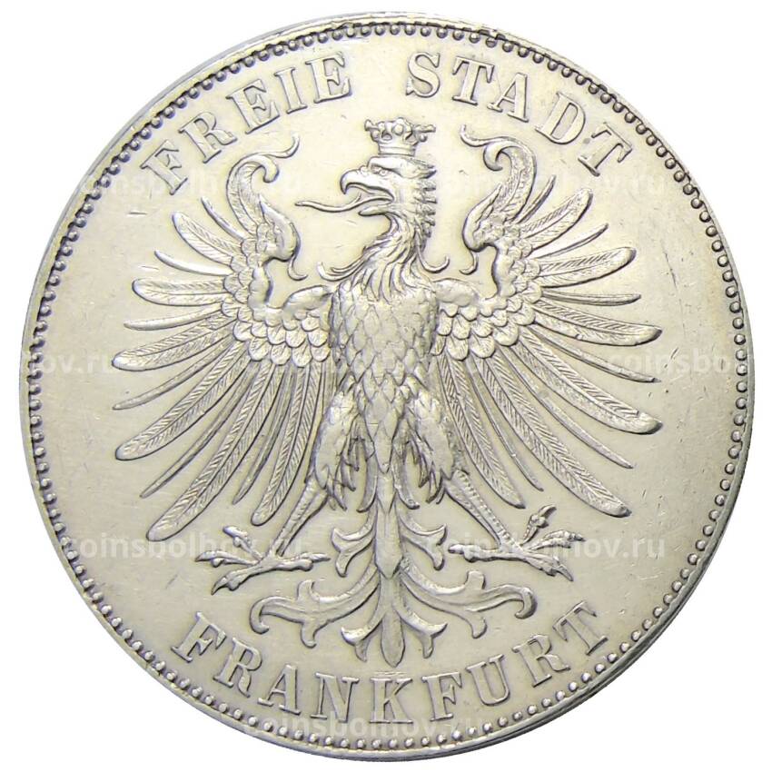 Монета 1 талер 1859 года Германские государства — Франкфурт — 100 лет со дня рождения Фридриха Шиллера (вид 2)