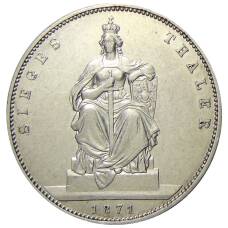 Монета 1 талер 1871 года A Германские государства — Пруссия — Победа во Франко-прусской войне (аверс)