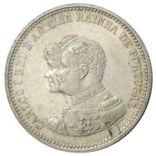 Монета 200 рейс 1898 года Португалия — 400 лет Открытию Индии (аверс)