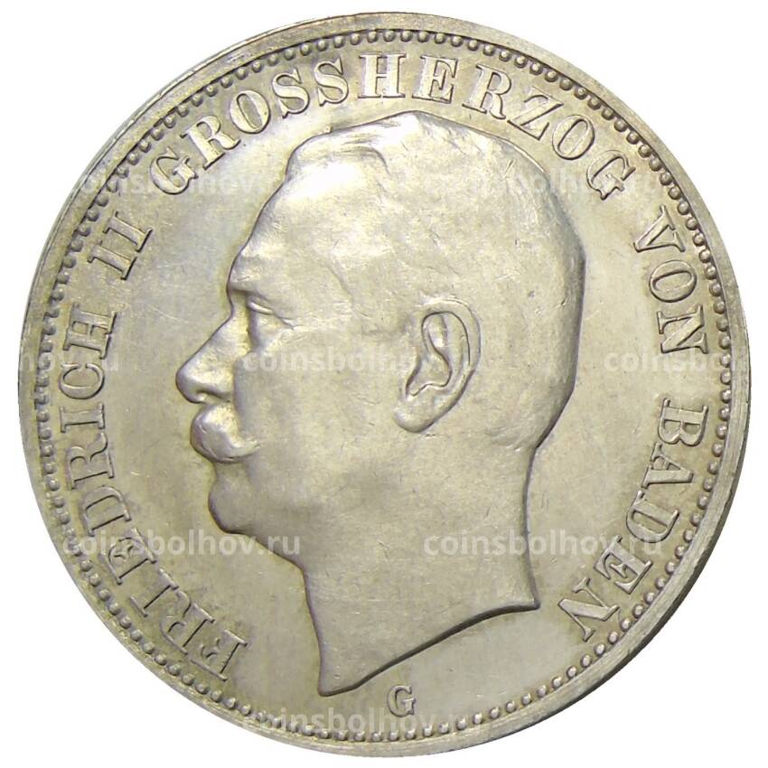 Монета 3 марки 1912 года G Германия (Баден)