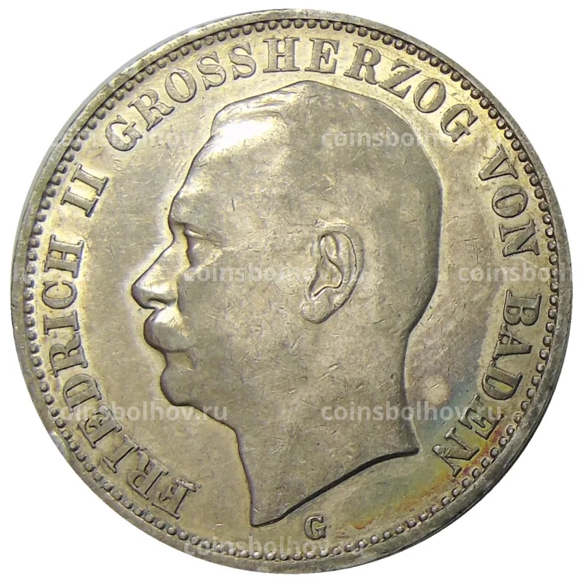 Монета 3 марки 1912 года G Германия (Баден)