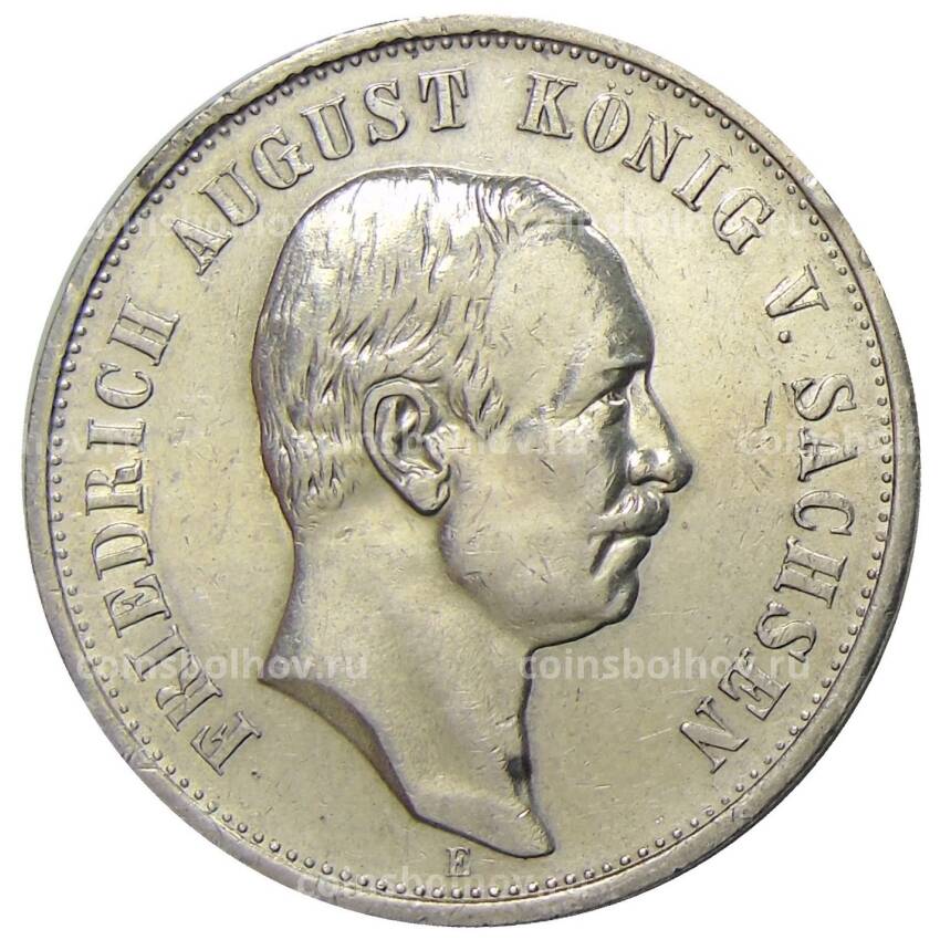 Монета 3 марки 1911 года E Германия (Cаксония)