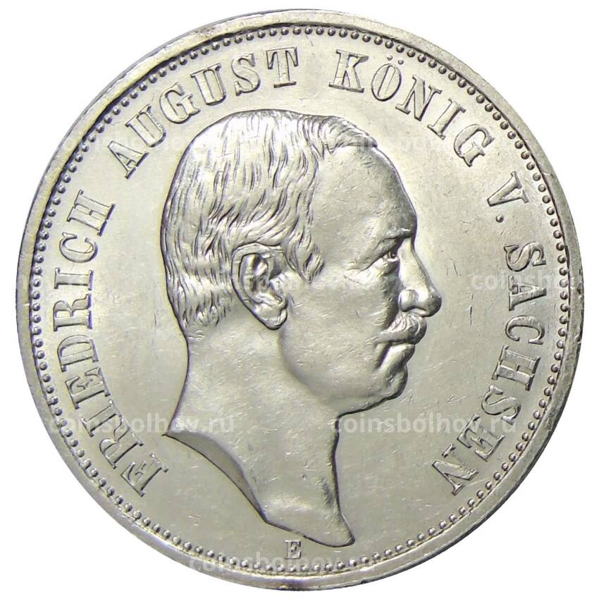 Монета 3 марки 1909 года E Германия (Саксония)