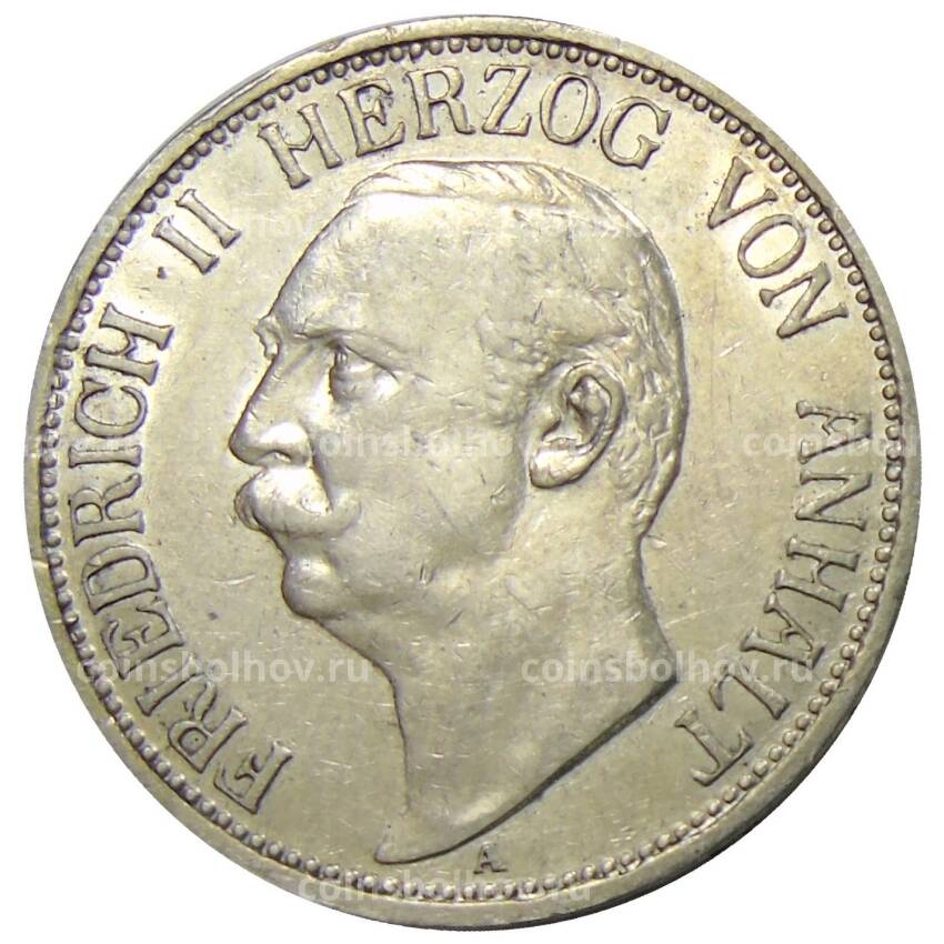 Монета 3 марки 1909 года A Германия (Ангальт)