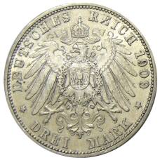 Монета 3 марки 1909 года A Германия (Ангальт) (реверс)