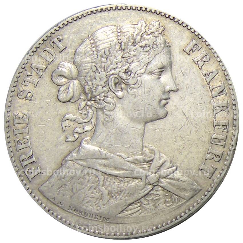 Монета 1 союзный талер 1860 года Германские государства — Франкфурт