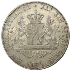 Монета 1 союзный талер 1862 года Германские государства — Бавария (реверс)