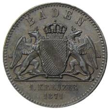 Монета 1 крейцер 1871 года Германские государства — Баден — Победа в войне с Францией (реверс)