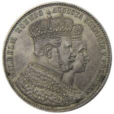 Монета 1 талер 1861 года A Германские государства — Пруссия — Коронация Вильгельма I и Августы (аверс)