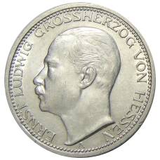 Монета 3 марки 1910 года A Германия (Гессен) (аверс)