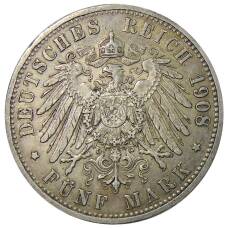 Монета 5 марок 1908 года A Германия (Пруссия) (реверс)