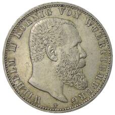 Монета 5 марок 1908 года F Германия (Вюртемберг) (аверс)