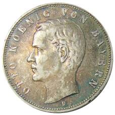 Монета 5 марок 1908 года D Германия (Бавария) (аверс)