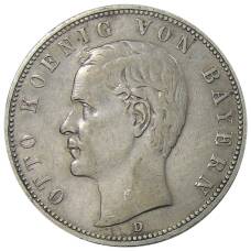 Монета 5 марок 1904 года D Германия (Бавария) (аверс)