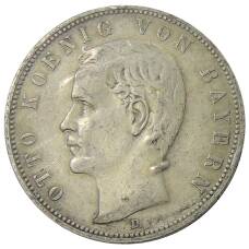 Монета 5 марок 1904 года D Германия (Бавария) (аверс)