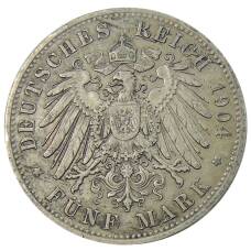 Монета 5 марок 1904 года D Германия (Бавария) (реверс)