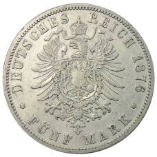 Монета 5 марок 1876 года В Германия (Пруссия) (реверс)