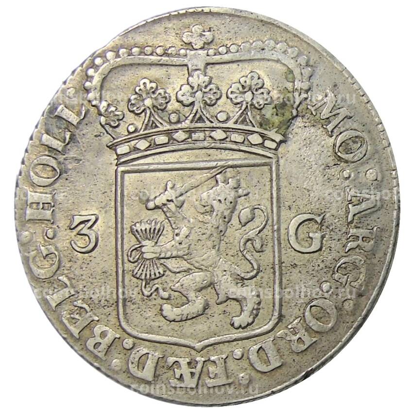 Монета 3 гульдена 1795 года Голландская республика (Нидерланды) (вид 2)