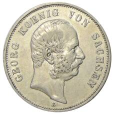 Монета 5 марок 1904 года E Германия (Саксония) (аверс)