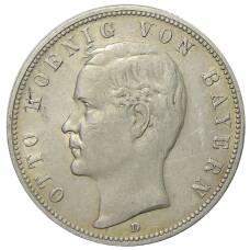 Монета 5 марок 1899 года D Германия (Бавария) (аверс)