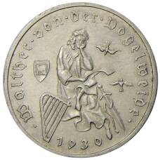 Монета 3 рейхсмарки 1930 года  A Германия — 700 лет со дня смерти Вальтера фон дер Фогельвейде (аверс)
