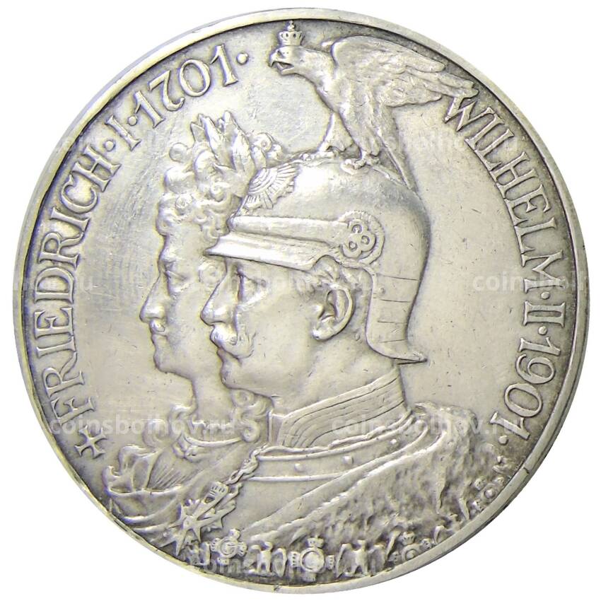 Монета 5 марок 1901 года Германия (Пруссия) — 200 лет Пруссии