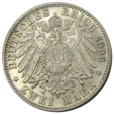 Монета 2 марки 1906 года F Германия (Вюртемберг) (реверс)