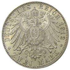 Монета 2 марки 1912 года F Германия (Вюртемберг) (реверс)