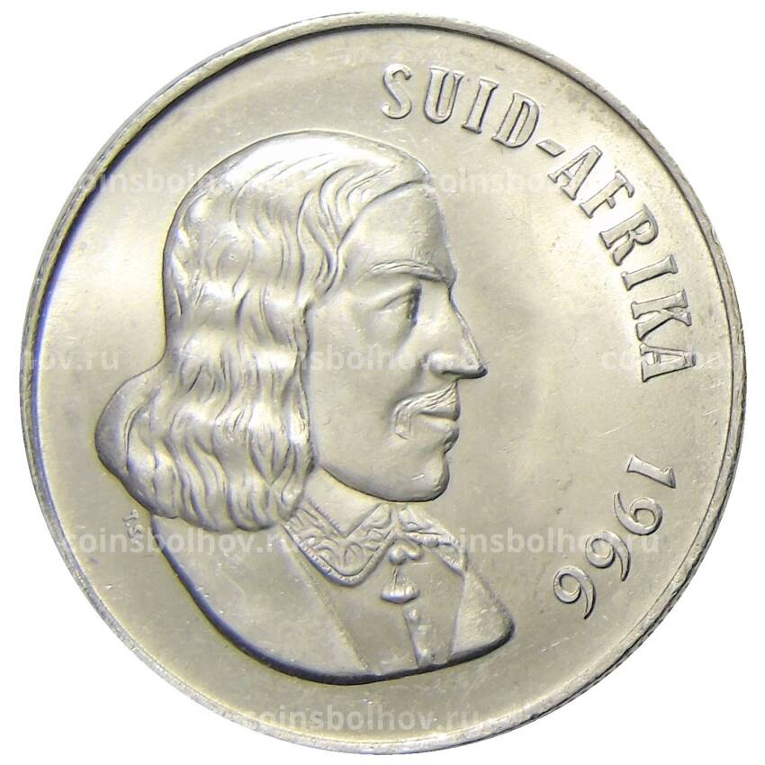 Монета 1 рэнд 1966 года ЮАР
