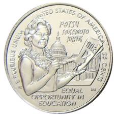 Монета 1/4 доллара (25 центов) 2024 года D США «Американские женщины — Политик Пэтси Минк» (аверс)