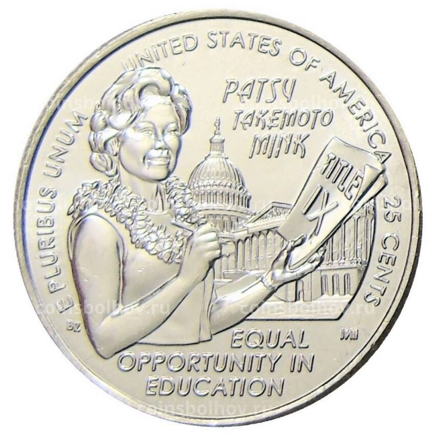 Монета 1/4 доллара (25 центов) 2024 года D США «Американские женщины — Политик Пэтси Минк»
