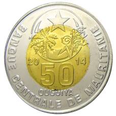 Монета 50 угий 2014 года Мавритания (аверс)