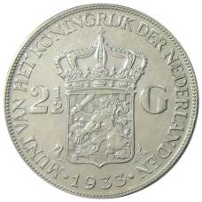 Монета 2 1/2  гульдена 1933 года Нидерланды (аверс)