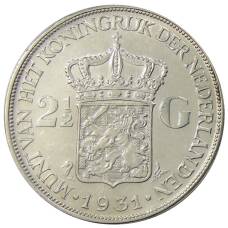 Монета 2 1/2  гульдена 1931 года Нидерланды (аверс)