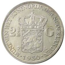 Монета 2 1/2  гульдена 1930 года Нидерланды (аверс)