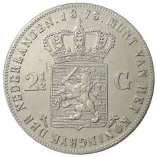 Монета 2 1/2  гульдена 1873 года Нидерланды (аверс)