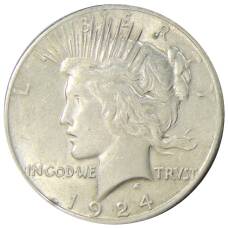 Монета 1 доллар 1924 года США (аверс)