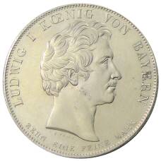 Монета 1 талер 1835 года Германские государтва — Бавария — Строительство первой железной дороги (реверс)