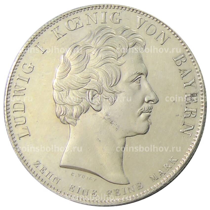 Монета 1 талер 1835 года Германские государтва — Бавария — Строительство первой железной дороги (вид 2)