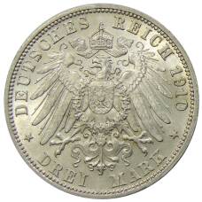 Монета 3 марки 1910 года F Вюртемберг (Германия) (реверс)