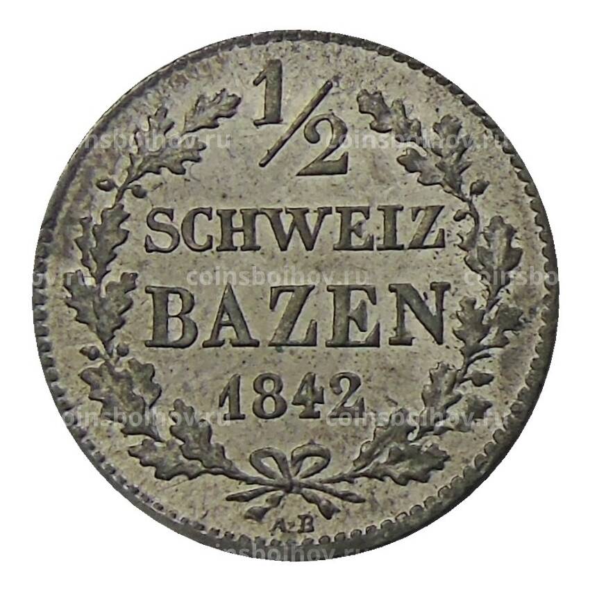 Монета 1/2 батцена 1842 года  кантон Граубюнден Швейцария